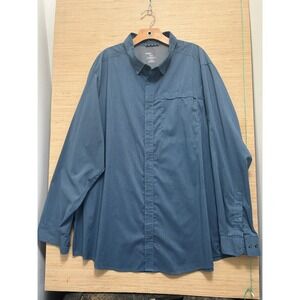 SWISS TECH Men's Long Sleeve Blue Check Button Up Shirt 3XL 3XG 54-56